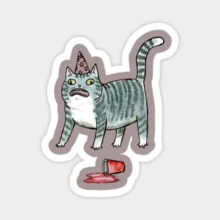 Party cat party foul Magnet