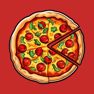 The Perfect Slice: Pepperoni and Fresh Basil T-Shirt