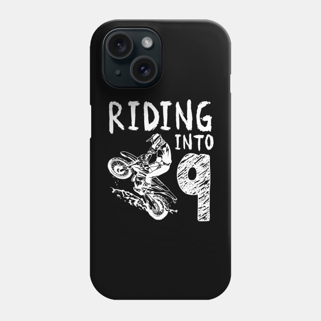 Riding Into 9th Birthday Boy Dirt Bike Party 9 Year Old Phone Case by Robertconfer