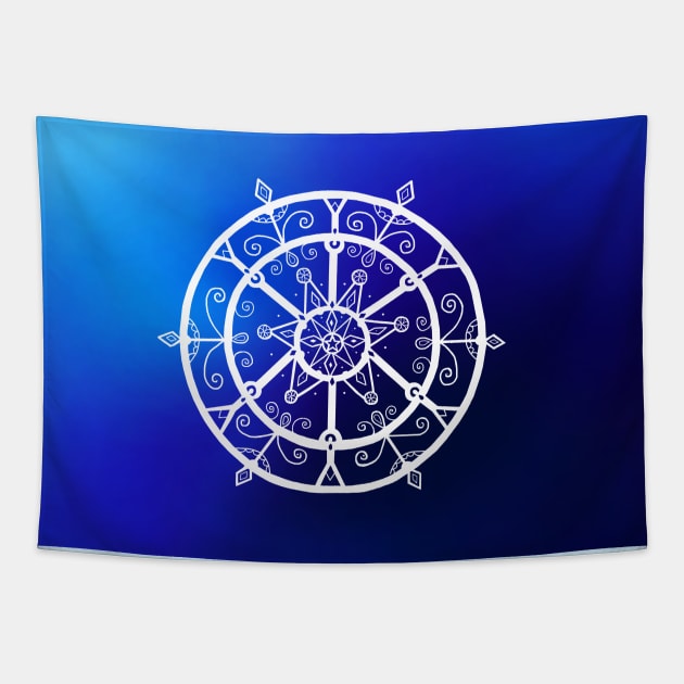 Giant Nautical Winter Snowflake Tapestry by Art by Deborah Camp