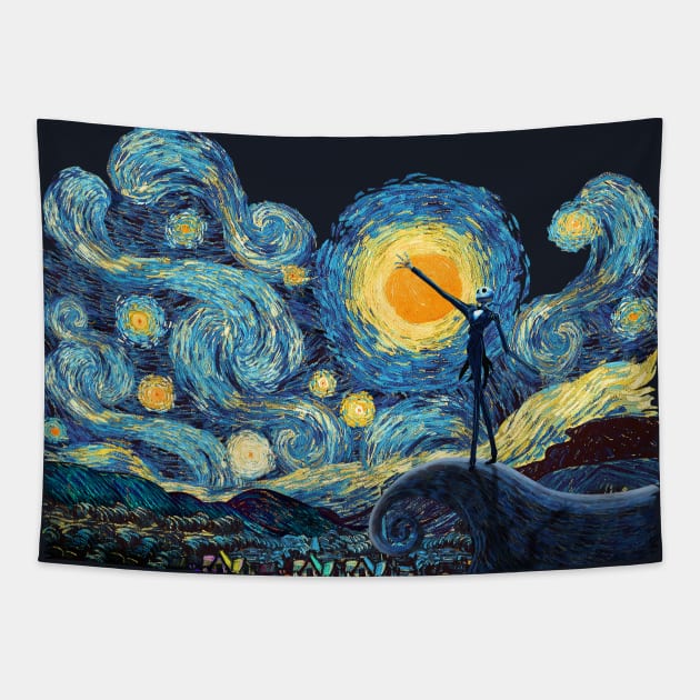 scary night abstract Tapestry by Dezigner007