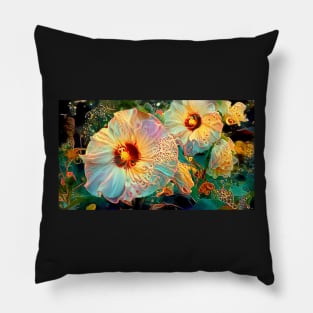 Hibiscus turned to a fanciful art work Pillow