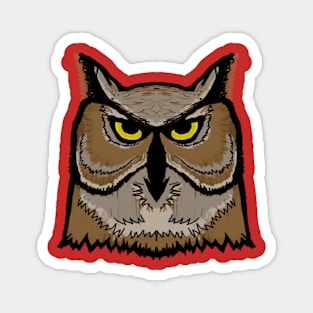 Bright Great Horned Owl Magnet