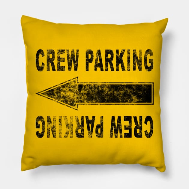 Crew Parking Directional (yellow shirt) Pillow by LazyDayGalaxy