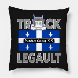 FREEDOM CONVOY 2022 QUEBEC FLAG TRUCK LEGAULT GRAY LETTERS Pillow