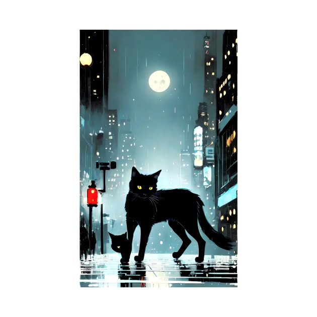 Black yule Cat at night 10 by PsychicLove