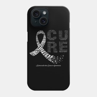 Cure Zebra Ribbon Neuroendocrine Cancer Awarenesss Phone Case