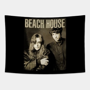 Retro Art Beach Music Tapestry