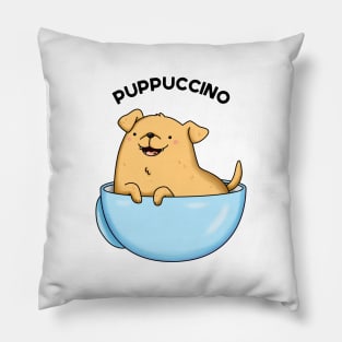 Puppuccino Funny Cappuccino Pun Pillow