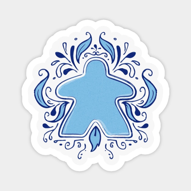 Blue Meeple Magnet by east coast meeple