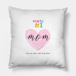 Love you Mom card by Hyunah Yi/Birthday/special day /Love card/ Happy Mothers day card/Mum love card Pillow