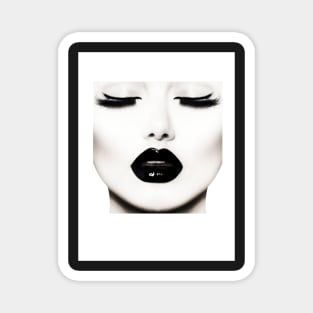 Woman, Girl, Lips print, Fashion art, Fashion print, Scandinavian art, Modern art, Wall art, Print, Minimalistic, Modern Magnet