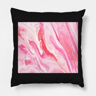 Pink and White Abstract Painting Pillow