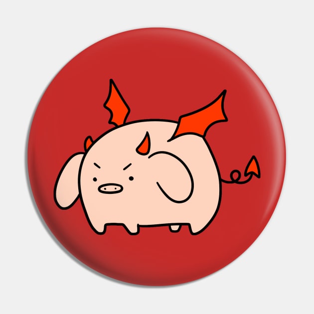 Red Devil Pig Pin by saradaboru