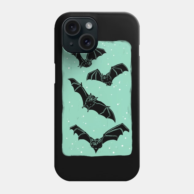 Night bats in Mint Phone Case by HeyRockee