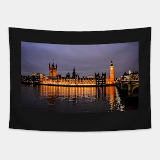 Palace of Westminster at night Tapestry