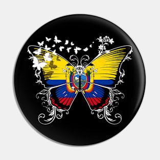 Ecuador Flag Butterfly Pin