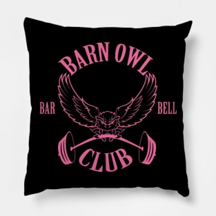 Barn Owl Barbell Club - Pink Pillow