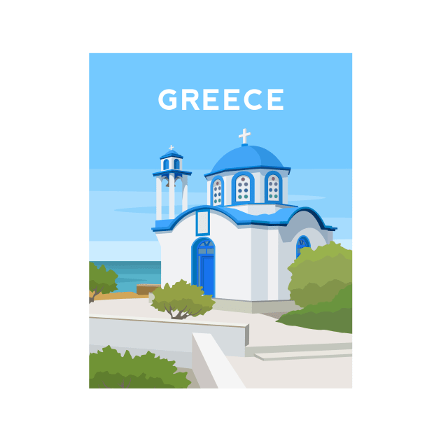 Greece, Greek Island Church by typelab