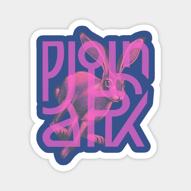 Rabbit (pink) Magnet by JohnParkArt