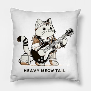 Electric Guitar Cat Pun Rock Music Funny Cat Pillow