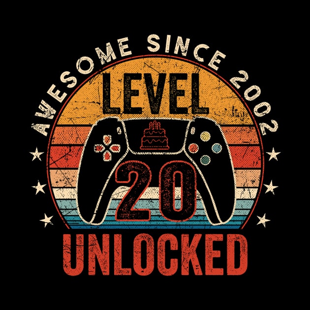 Vintage Level 20 Unlocked Video Gamer 20th Birthday by ArifLeleu