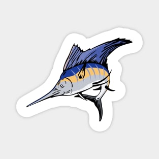 Billfish Jumping Side Retro Magnet