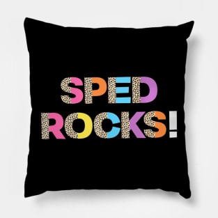 Sped Rocks Ed Special Education Teacher Leopard Pillow