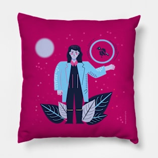 Winter bird chinese festival woman Pillow