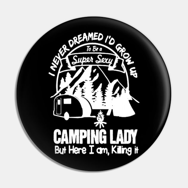Camping Lady Shirt Pin by mayaanaiyah