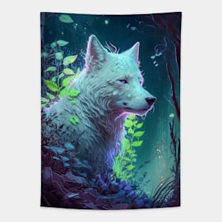 Wolf Animal Portrait Painting Wildlife Outdoors Adventure Tapestry