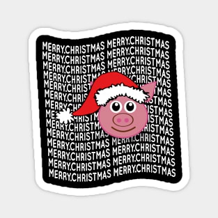 pig - merry christmas Magnet