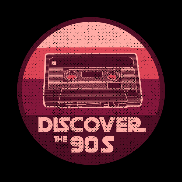 DISCOVER THE 90S vintage retro 90s nostalgia design second color version with distress by leepianti