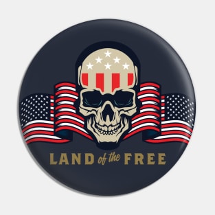 Land of the Free Skull Pin