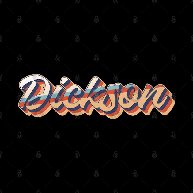 Dickson name - cool 70s retro font surf style design by KedaiComel