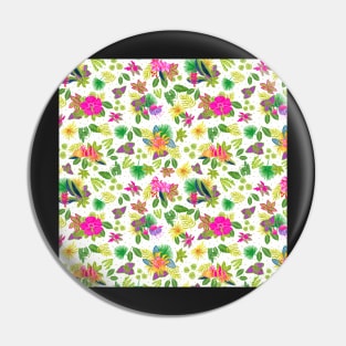 Tropical Flowers on White Background Pin