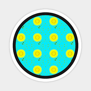 Aqua Daisy! Fun, bright design - yellow daisies with aqua blue. Magnet