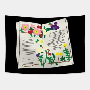 Aesthetic Floral Book Tapestry