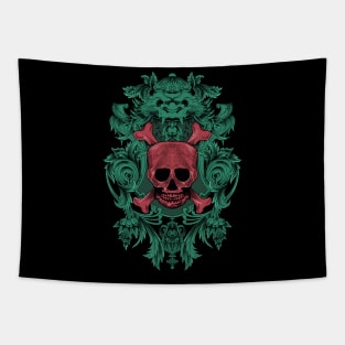 Skull in frame Tapestry