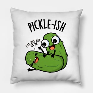 Picklish Ticklish Funny Pickle Puns Pillow