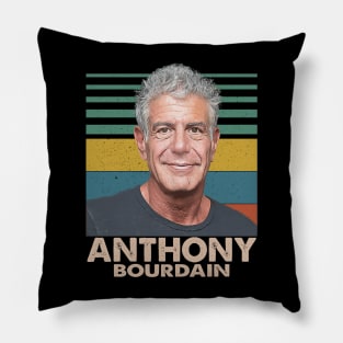 Anthony Bourdain - Retro illustration Pillow