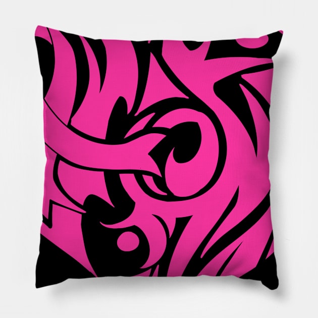 Support Breast Cancer Awareness Pink Ribbon And Heart Print Pillow by Linco