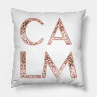 Calm - rose gold glitter Pillow