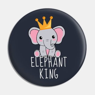 Elephant King Funny Pin