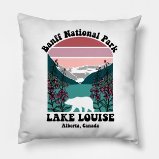 Retro Banff National Park Pillow