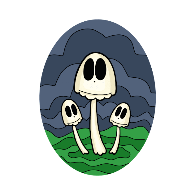 Ghost Choral Mushrooms (Not A Real Mushroom) Oval by JadedOddity