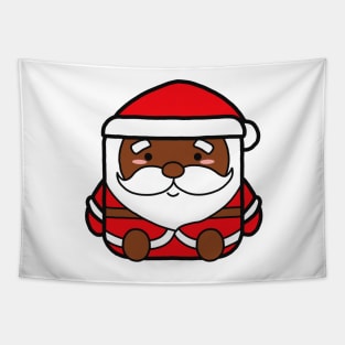 Kawaii Square African American Santa Claus Tapestry