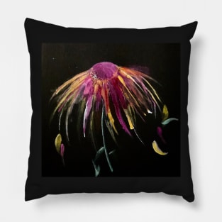 Cone flower on black. Pillow