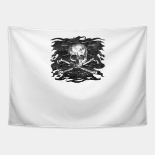 Old Crossbones Skull Pirate Flag Tapestry