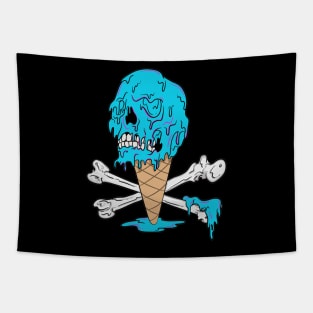 Melting Ice-Cream Screaming Skull Tapestry